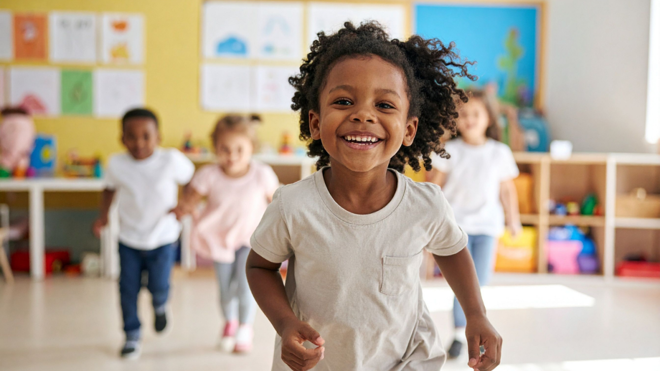Smiling child in classroom